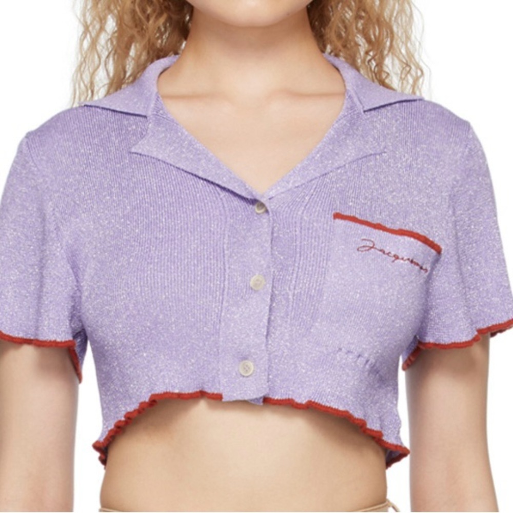 Lilac Jacquemus Cropped Button-Up Top